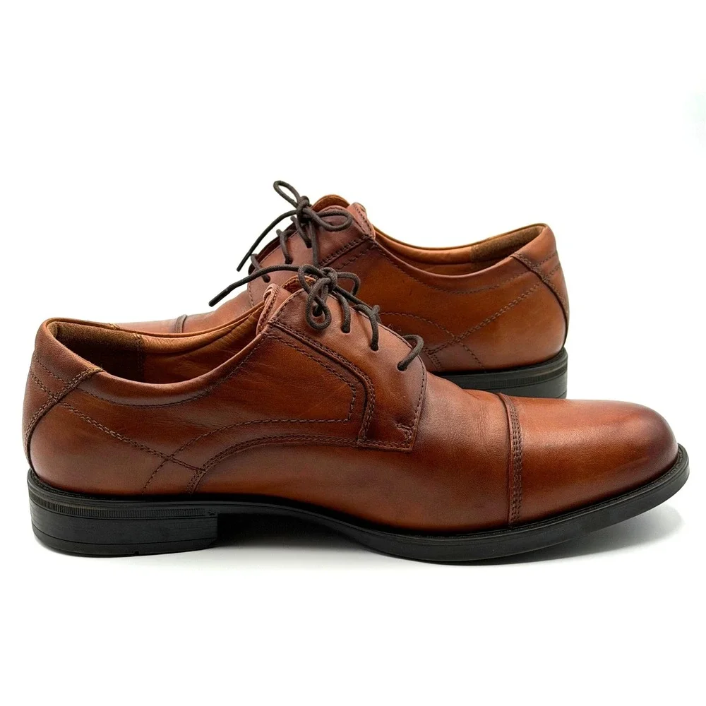 Florsheim Cap Toe Oxford Mens 10D Brown Comfortech Leather Office Ortholite